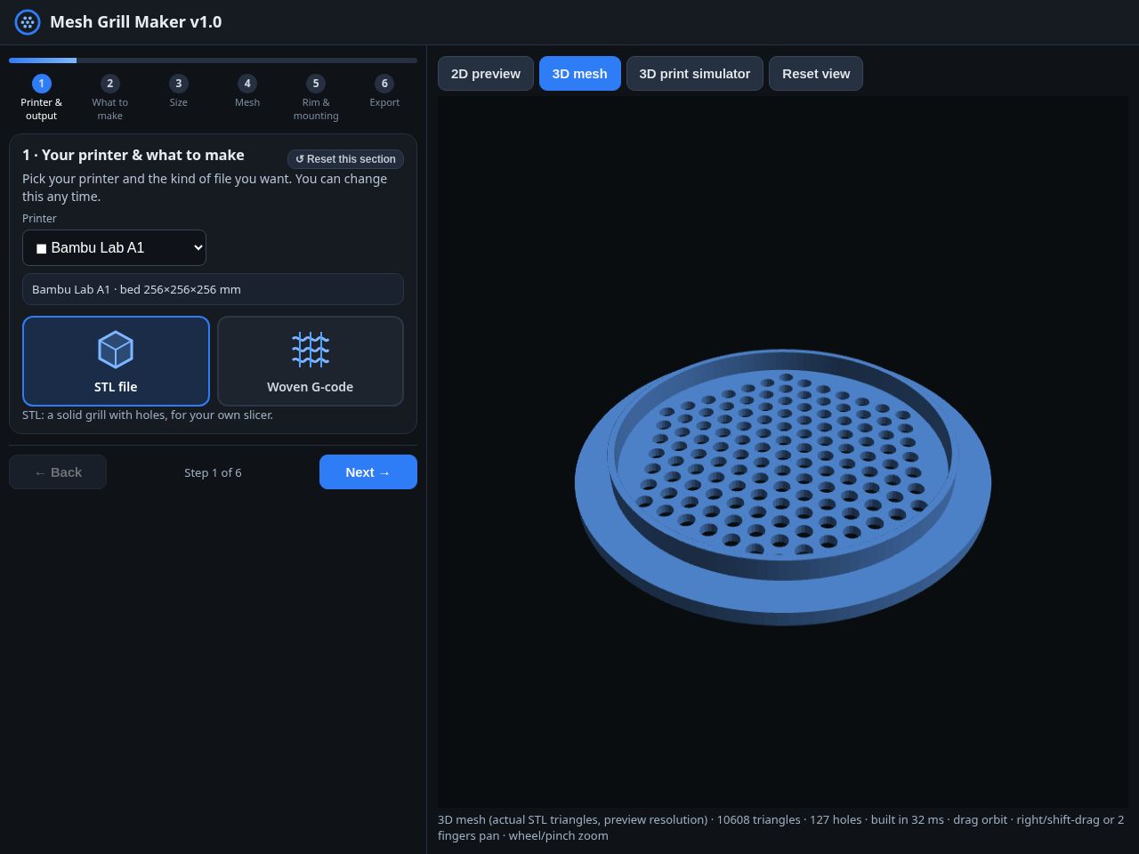 Mesh Grill Maker v1.0